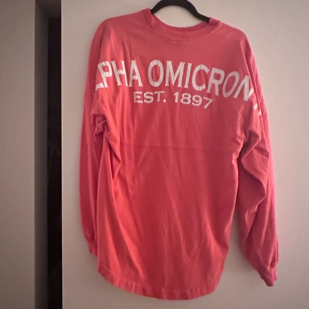 Alpha Omicron Pi AOII Spirit Jersey Coral Size Small